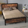 Coucheta 14" Platform Bed Frame, Rustic Wood Headboard & Footboard, No Box Spring (Size: Queen) - 2 of 4
