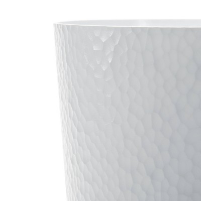 White Hammered Textured Plastic 10L Waste Bin
