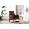 NicBex Linen Fabric Glider Rocking Chair with Side Pocket,Upholstered Nursery Rocking Chairs with High Backrest,Nursing Chair for Bedroom - 2 of 4