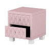 Modern Bedroom Nightstand With 2 Drawers, Velvet Wood Sofa Side Table, Accent Bedside Table for Small Space, Narrow End Table for Living Room - 4 of 4