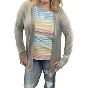 Women's Ribbed Open Front Cardigan - eesome - 1 of 2