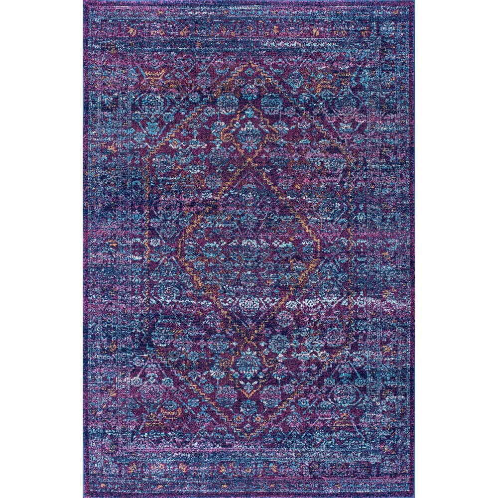 8'10inx12' Vintage Medallion Rima Area Purple - nuLOOM