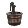 Okak 26.5IN High Hand Crafted Waterfall Fountain with Water Pump Shape, Freestanding Fountain with Distressed Design, Water Fountain, Wood - 3 of 4
