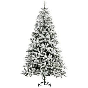 Aghana Digitals 7.5' Green & White Snow-Flocked Pine Artificial Christmas Tree with 1300 Realistic - 1 of 4