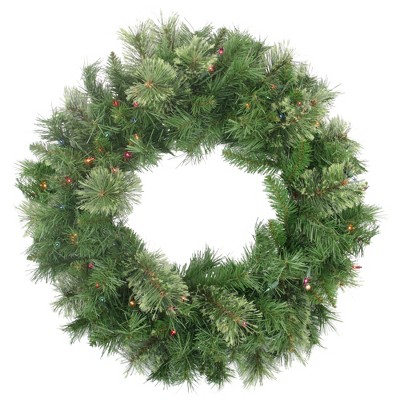 Northlight 24" Prelit Mixed Cashmere Pine Artificial Christmas Wreath - Multi Lights