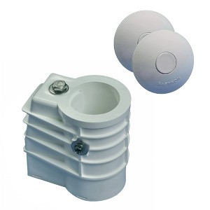 Saftron Chemical Resistant Cool to Touch High Impact Polymer Anchor Sockets & ASC-W Pool Ladder and Railing Anchor Socket Winter Cover, Gray (2 Pack) - 1 of 4