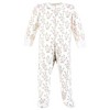 Hudson Baby Infant Girl Cotton Sleep and Play, Pink Sage Florals - 3 of 4