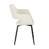 LumiSource Set of 2 Margarite PU Dining Chair Black Metal
 - 3 of 4
