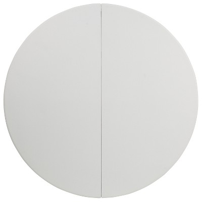 Granite White 60'' Round Bi-Fold Table with Metal Frame and Handle