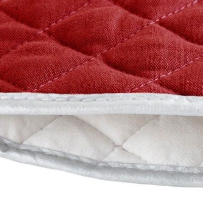 Lavish Home Oven Mitts Set Of 2 - Oversized Quilted Heat Resistant Mittens, Burgundy - View #5