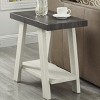 Syemin End Tables Wood Storage End Table Nightstand with Shelf Sofa Storage Side Table Bedside Tables for Small Space, White, 23.5"*14"*22" - 4 of 4