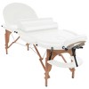 vidaXL Folding Massage Table 1.6 in. Thick with 2 Bolsters Oval White - 3 of 4