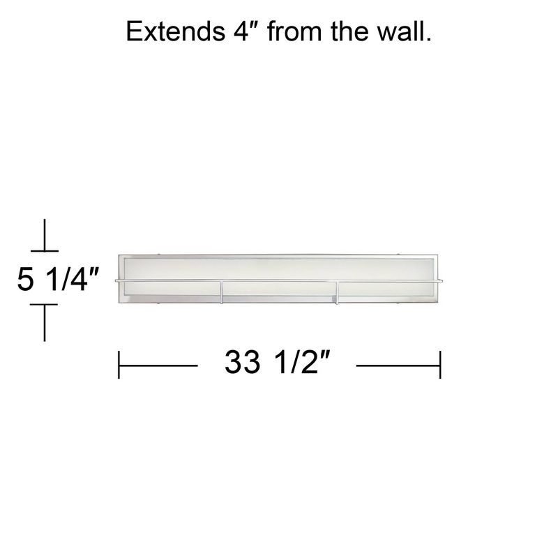 Possini Euro Design Linx Modern Wall Light Chrome Hardwire 33 1/2" Light Bar LED Fixture White Glass for Bedroom Bathroom Vanity Reading Living Room, 4 of 9