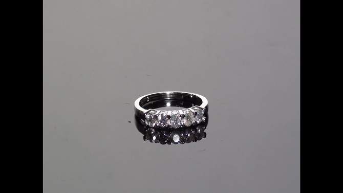 Pompeii3 1ct Five Stone Natural Round Diamond Wedding Anniversary Ring 14K White Gold, 2 of 8, play video