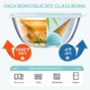Itopfox Glass Mixing Bowls with Lids Set - Clear Nesting Bowls for Baking, Cooking, Serving, Food Prep, Dishwasher Safe Kitchen Storage - 3 of 4