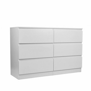 Lyngins Modern 6-Drawer Dresser with Free Handle Design,Wood Chest of Drawers,Storage Furniture for Bedroom,Living Room - 1 of 4