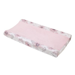 Little Love by NoJo Beautiful Blooms Pink, White, and Grey Floral Super Soft Changing Pad Cover - 1 of 3
