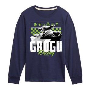 Boys' - The Mandalorian - Grogu Racing Jersey Long Sleeve Graphic T-Shirt - 1 of 3