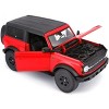 2021 Ford Bronco Wildtrak Red with Black Top "Special Edition" 1/18 Diecast Model Car by Maisto - 2 of 4