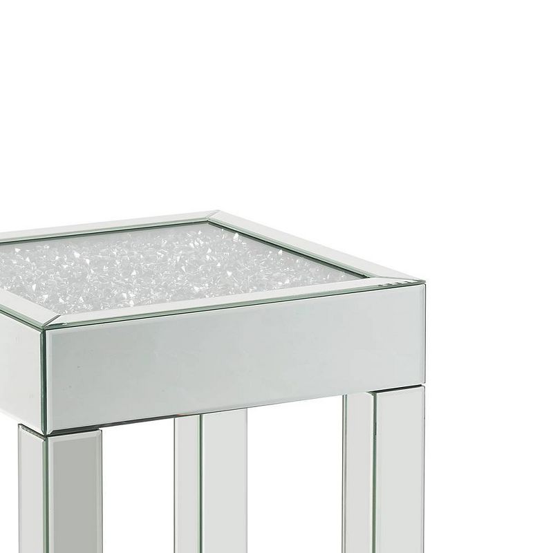 Noralie 16&#34; Mirrored Accent Table Faux Diamonds - Acme Furniture, 4 of 10