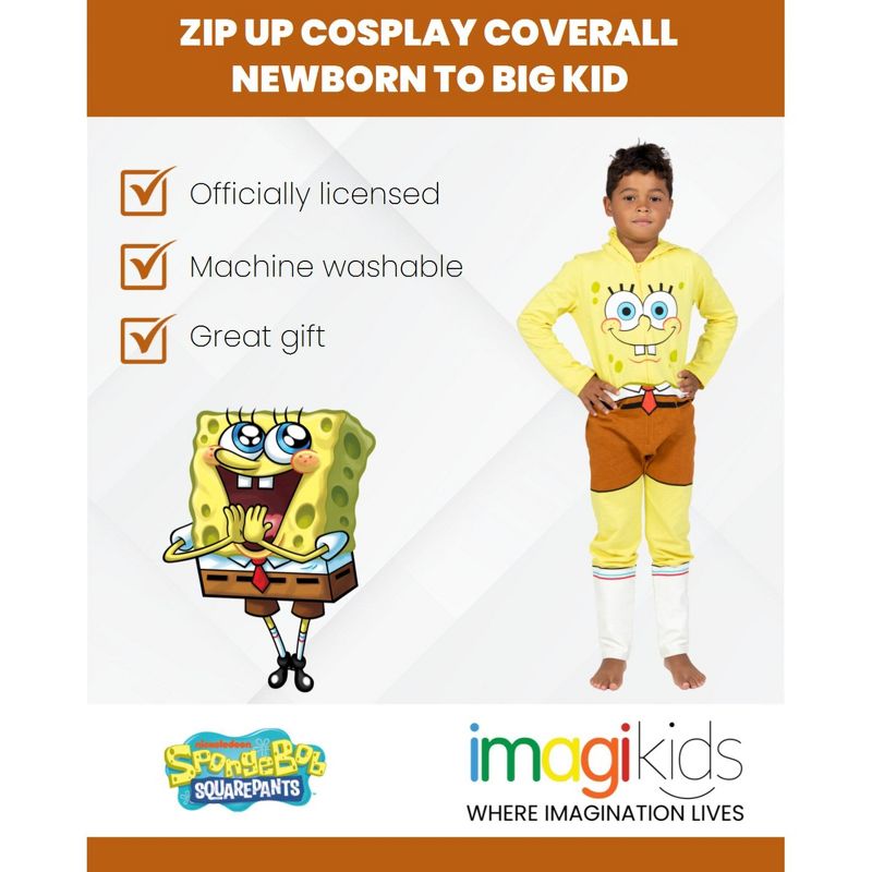 SpongeBob SquarePants Patrick Zip Up Cosplay Costume Coverall Toddler to Big Kid, 3 of 8