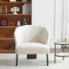 KTMBDW Accent Chair, Upholstered Armchair, Fabric Sofa Chairs with Wooden Legs, Mid-Century Modern Comfy Reading Chair for Bedroom, Living Room - 4 of 4