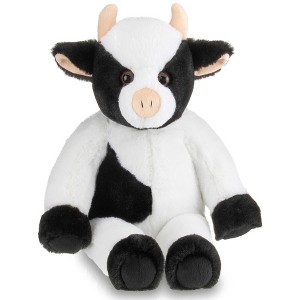 Bearington Cowlin The Cow Plush Toy: 15" Tall Friendly Stuffed Farm Animal, Black & White with Velour Faux-Fur - 1 of 4