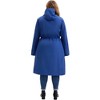Women's Plus Size Waterproof Drawstring Waist Hooded Zipper Outdoor Long Trench Coats with Pockets - Agnes Orinda - 4 of 4