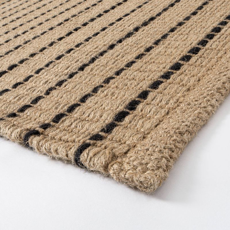 Reseda Hand Woven Striped Jute Cotton Area Rug Black - Threshold™ designed with Studio McGee, 3 of 7