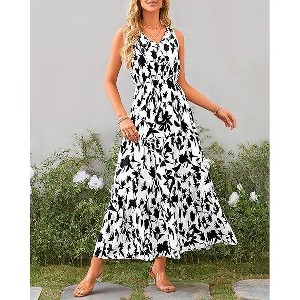 Clearlove Women Summer Dresses Casual Sleeveless Maxi Dresses Cute Floral Long Dress Wedding Guest Dress - 1 of 4