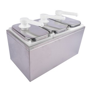 Slickblue Countertop Sauce Dispenser, Easy Pump with Rotating Nozzle, 2L to 10L Options, Stainless Steel, Silver - 1 of 4