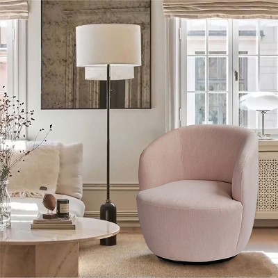 Bella Armrest 360° Swivel Nursery Chair,27'' Seat Width Contemporary Upholstered Velvet Swivel Chair-Maison Boucle