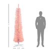 7' Prelit Christmas Trees, Pencil Artificial Christmas Tree with Colorful Surface Branches, Colorful LED Lights - 3 of 4