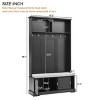 Entryway Mudroom Hall Tree with Sliding Doors, Cushioned Shoe Bench & 6 Hooks, 47"W  x 78"H Modern Organizer-3irtyhousy - 4 of 4