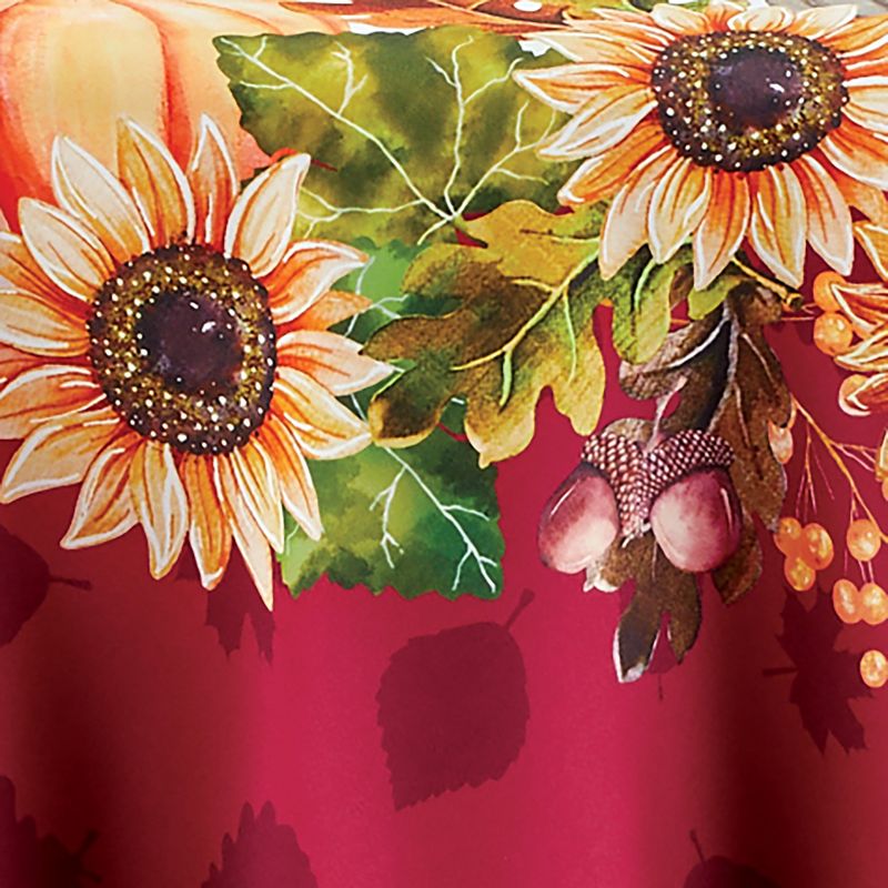 Collections Etc Pumpkin Floral Autumn Printed Tablecloth, 3 of 4