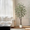 Garvee 5/6/7FT Artificial Eucalyptus Tree, Artificial Plant with White Planter，Large Faux Floor Plant Fake Silk Trees with Lights Home Decor Indoor - 3 of 4