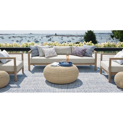 Journey Handmade Rectangular Blue Geometric Area Rug