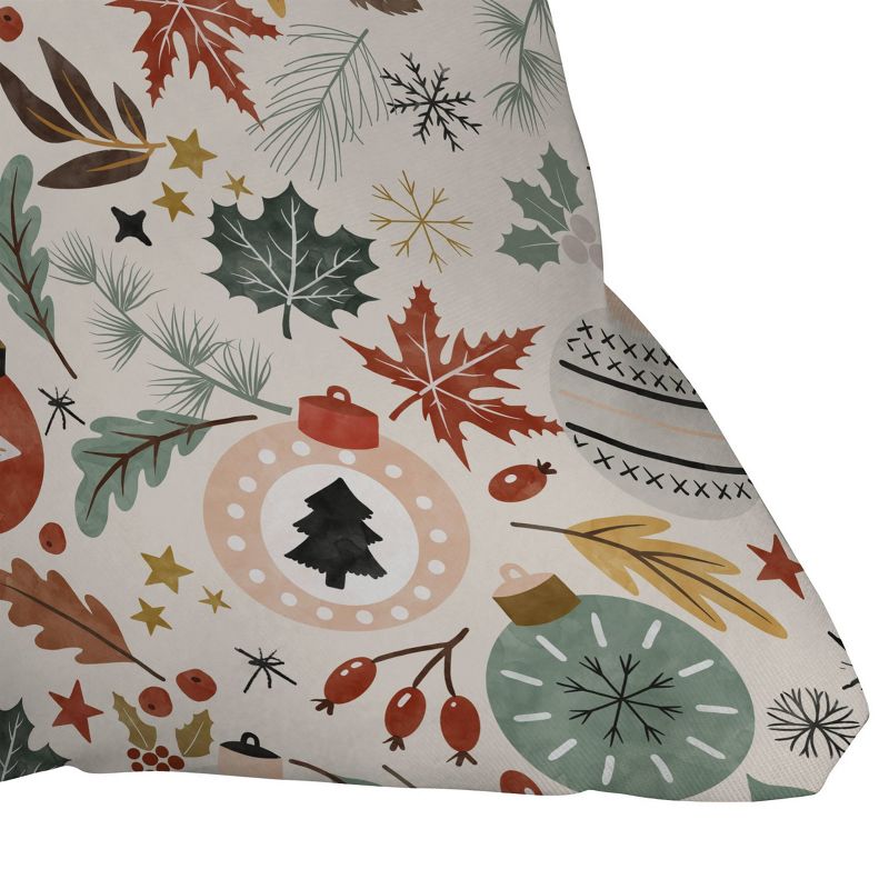 16&#34;x16&#34; Marta Barragan Camarasa Christmas Details Square Throw Pillow Cream/Brown - Deny Designs, 4 of 6