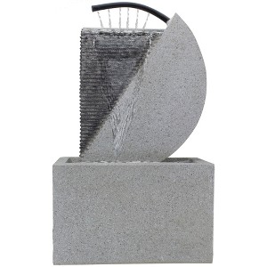 Northlight Modern Style Rainfall Outdoor Water Fountain - 20" - Gray - 1 of 4