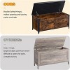 Storage Bench with Seat-100cm Shoe Bench with 2 Safety Hinges,  High-Capacity Chest for Entryway, Living Room, Bedroom, Hallway,brown - 3 of 4