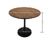 NicBex 31.5" Round Dining Table Set for 4 Modern Dining Table with Metal Base with 4 Suede Chairs - 3 of 4