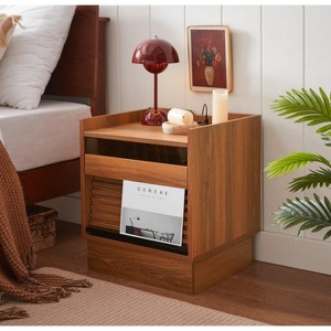 KWPZQEB Nightstand with Charging Station and LED lights, Side Table with 2 Drawers, End Table with USB Ports and Outlets, Night Stand for Bedroom - 1 of 4