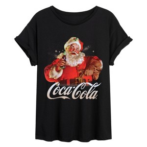 Women's - Coca-Cola - Vintage Santa Oversized Graphic T-Shirt : Target
