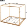 CAVINAS King Size Canopy Bed Modern Wooden Bed Frame with Low Base and Wood Slats for Bedroom - 4 of 4