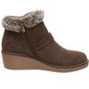 CUSHIONAIRE Women's Rhodes Faux Suede Winter Booties – Fur Boots for Women with Memory Foam, Comfy Boots with Faux Fur,Side Zipper, 2-Inch Wedge Heel - 4 of 4
