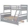 CAVINAS Twin over Full Bunk Bed Pine Bed Frame with Slide, 2 Drawers and Storage Stairs for Bedroom - 4 of 4