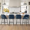 Edwin 26.5" inches Fabric Counter Height Stools,Armless Upholstered Counter Stools With Backs Set Of 4,Black Metal Frames-Maison Boucle - 2 of 4