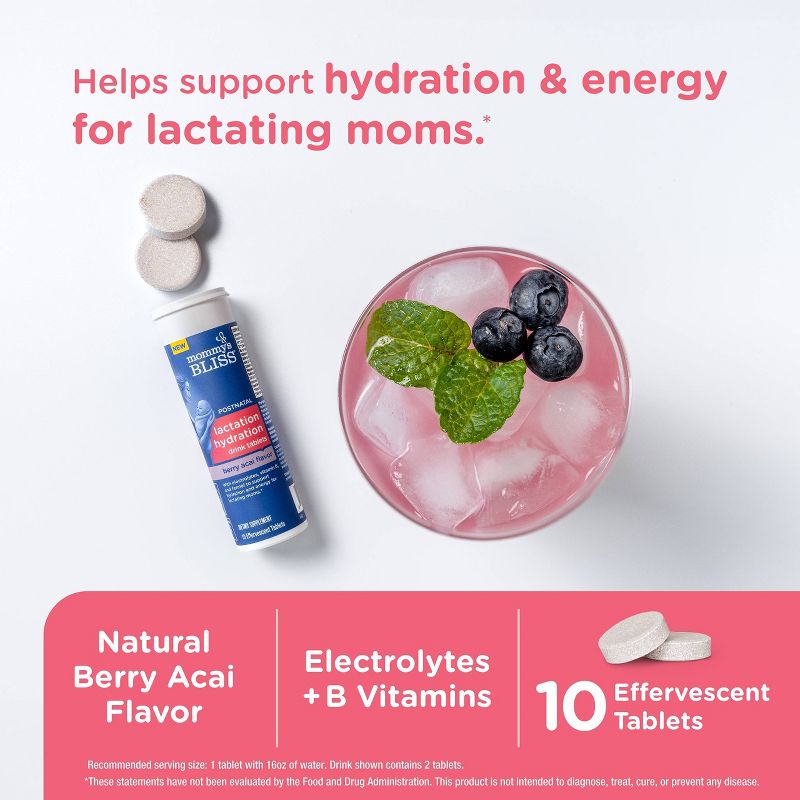 Mommy&#39;s Bliss Lactation Hydration Drink Tablets - Berry Acai - 10ct, 5 of 11