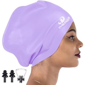DSANE Extra Large Swimming Cap for Women and Men,Special Design Swim Cap for Very Long Thick Curly Hair&Dreadlocks Weaves Braids Afros Silicone - 1 of 1