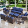 Buenhomino 9-Piece Outdoor Set – Sofa, 2 Swivel Chairs, 2 Single Chairs, 2 Tables & 2 Ottomans, Handwoven Wicker, Weather-Resistant Cushions - 2 of 4